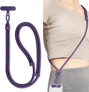 Adjustable Anti-Theft Phone Lanyard - Universal Crossbody Strap with 1 Phone tether Tab for All Cell Phones & Keys