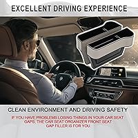 Vista 8 de Car Seat Gap Filler Organizer, 2 Pack Multifunctional Car Seat Organizer, Auto Console Side Storage Box with Cup Holders 2 Seat Hooks for Drink, Car