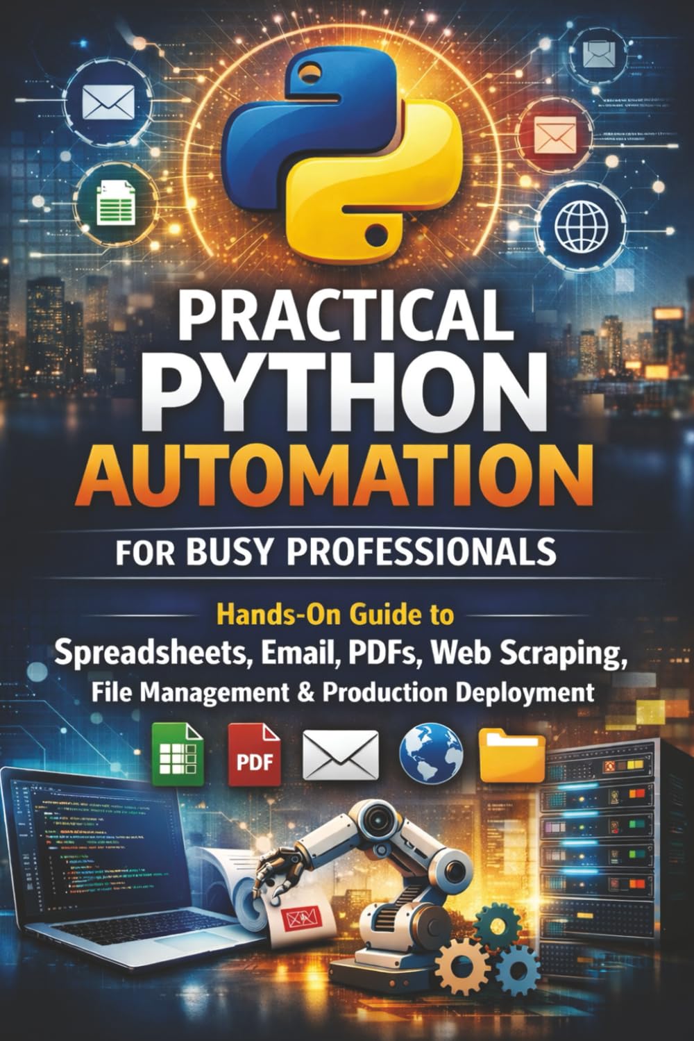 Practical Python Automation for Busy Professionals: Hands-On Guide to Spreadsheets, Email, PDFs, Web Scraping, File Management & Production Deployment