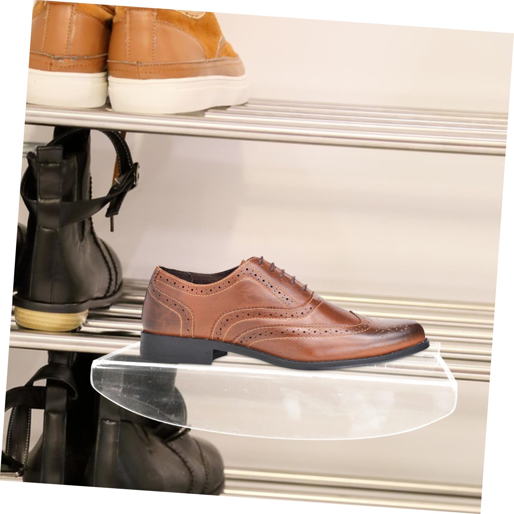 Cabilock 10 Pezzi Scarpiera trasparente rack con alto scarpiera da appendere al muro ripiano per scarpe organizzatore scarpe pesanti espositore rastrelliera plastica