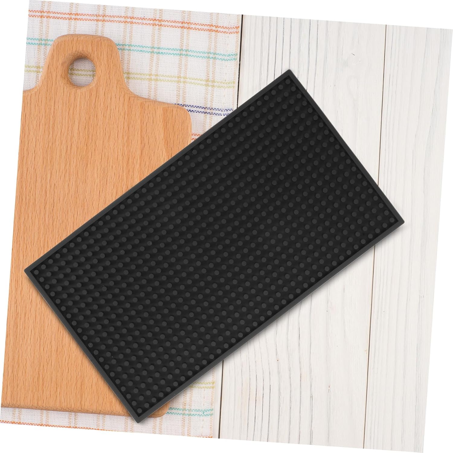 Non Slip Cutting Board Mat Silicone 8x14 Inch Black