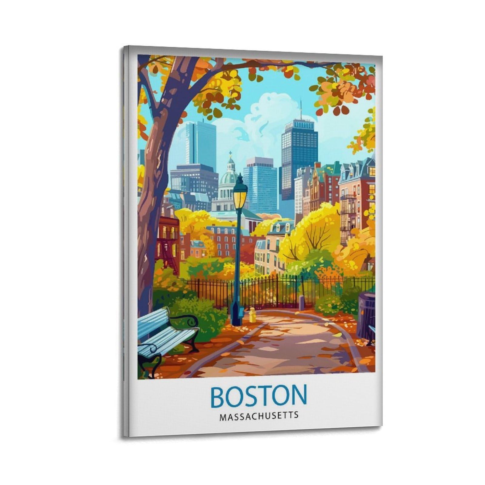 xiaoxiaoshen Boston Massachusetts Travel Lover_3 Canvas Poster Wall Art Prints Room Aesthetic Murals Bedroom And Living Decorations 20x30inch(50x75cm)