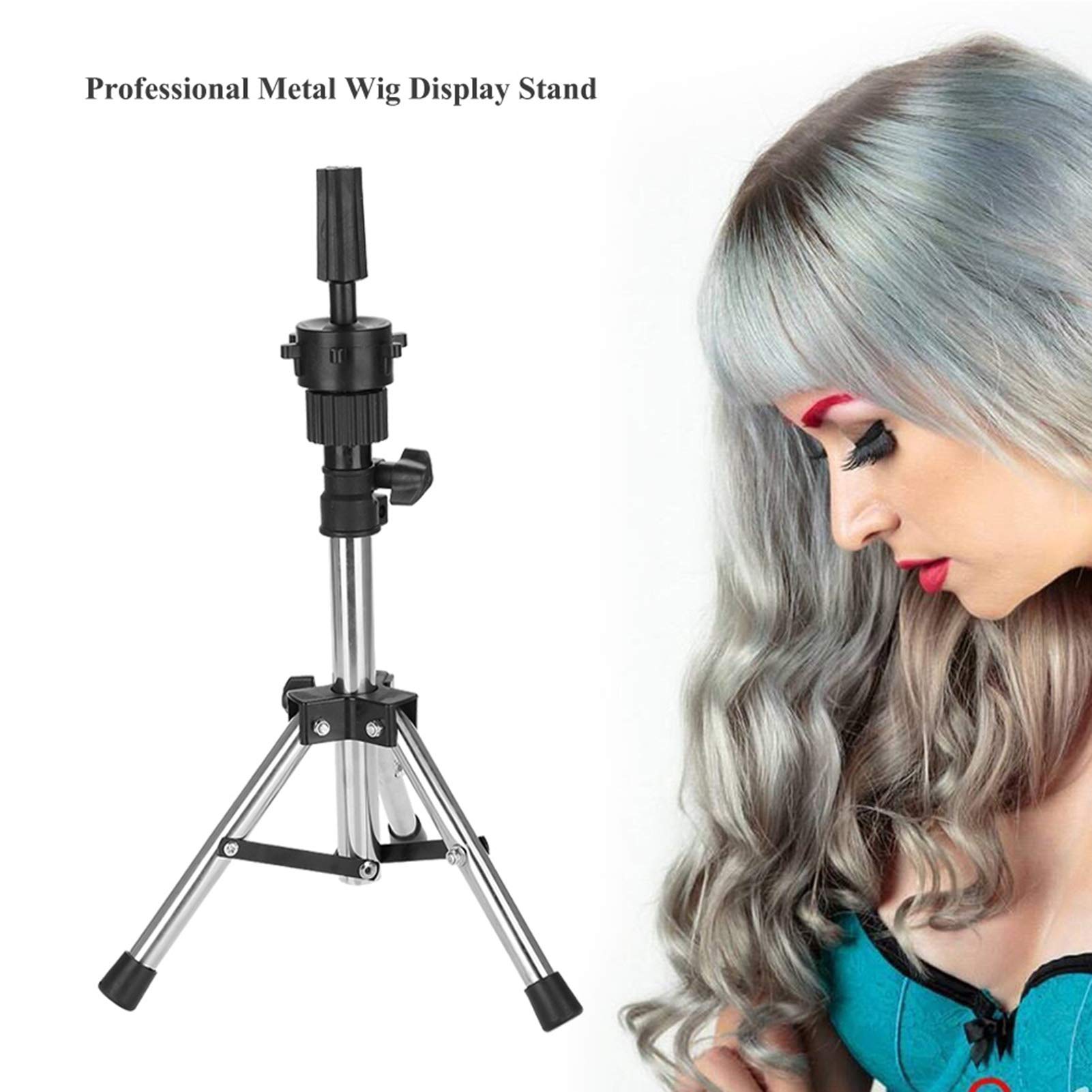 Parrucca Testa Stand, Regolabile Acconciatura treppiede Regolabile Professionale in plastica Parrucca Display Parrucca Capelli Cappello treppiede Stehen Capelli Halter Dummy Testa per Parrucchiere