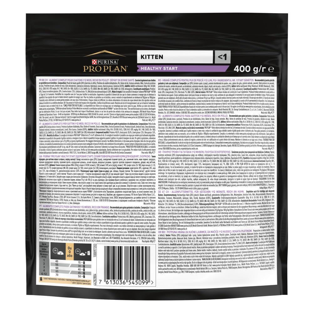 Purina Pro Plan pienso para gato Original Kitten con Optistart Pollo 8 x 400 g