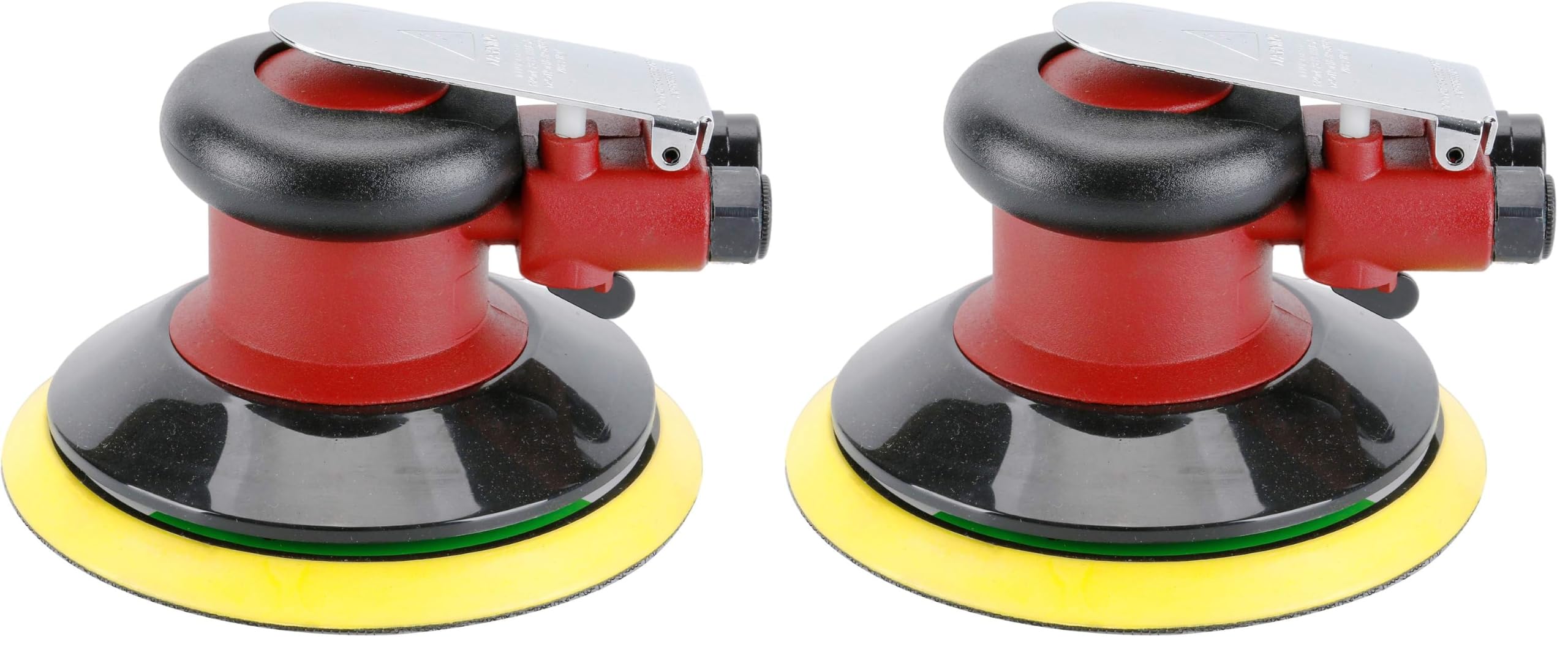 Professional Air Random Orbital Palm Sander, Heavy Duty Dual Action Pneumatic Sander with 1pc Backing Plate (6 inch) (Pack of 2)