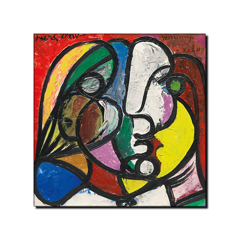 Picasso Toile Peinte à l'Huile épousez-la Ici pour Salon Moderne