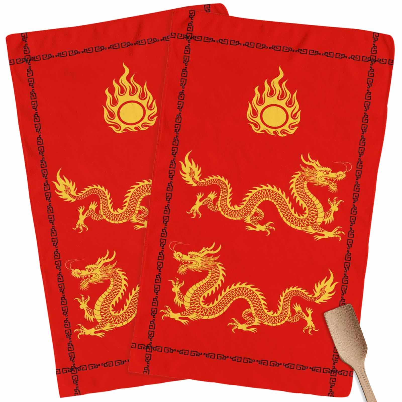 Chinese Kitchen Towels,Absorbent Microfiber Kitchen Dish Hand Tea Bath Towel,Quick Dry Cleaning Cloth Dishclothes Decorative Sets, Original