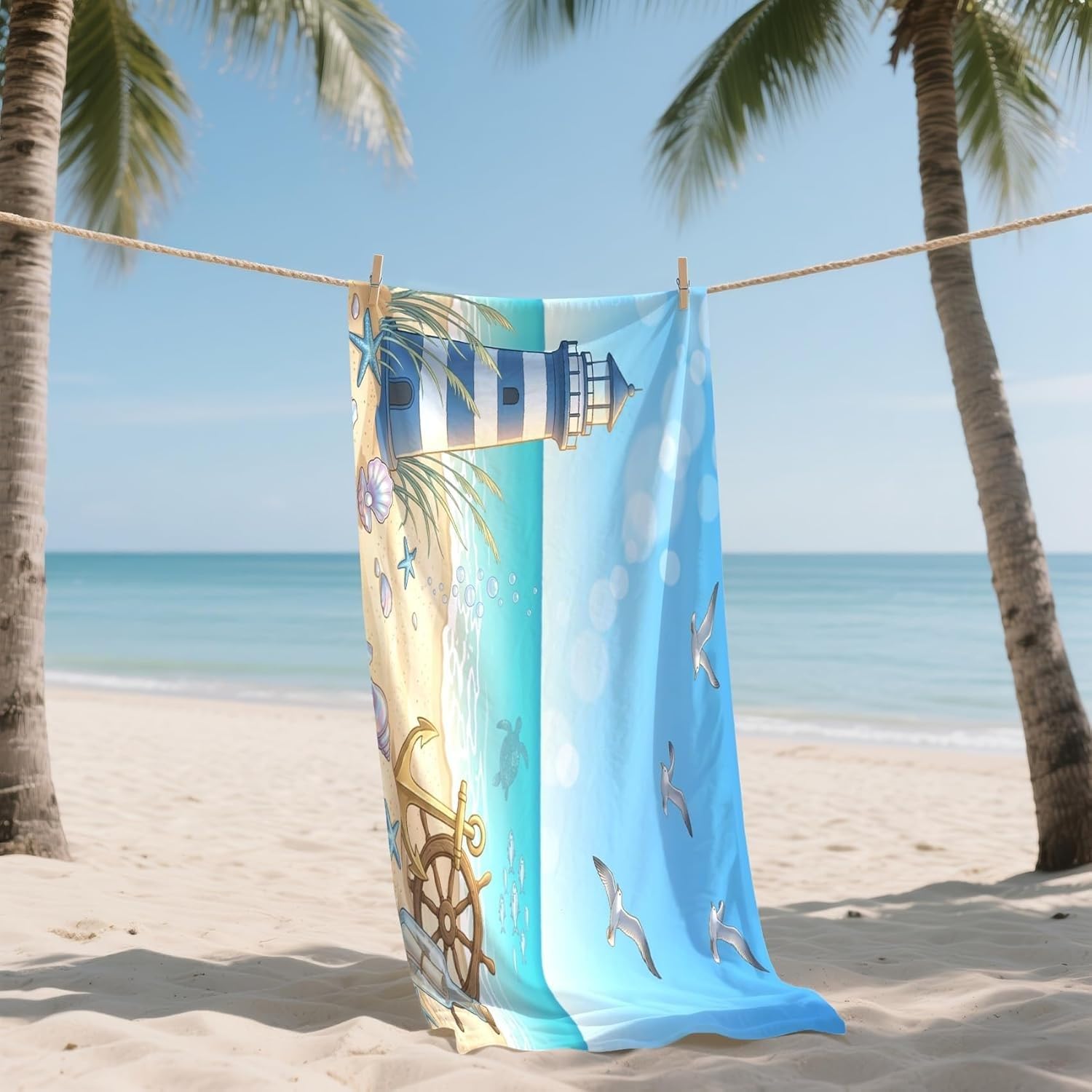 YZQGLHP Tower Microfibre Beach Towel Bird Beach Bath Towel Quick Drying, Lightweight, Sand-Free, Durable, for Pool, Gym, Camping, Travel Towel 90x200cm