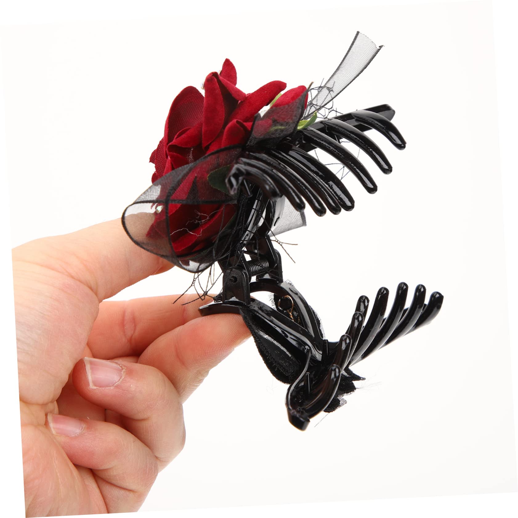 FRCOLOR 5 Pz fermaglio per rosa hair clip hair pin mollette per alla francese clip ad artiglio molletta fermaglio per fiore per con fiocco in pizzo