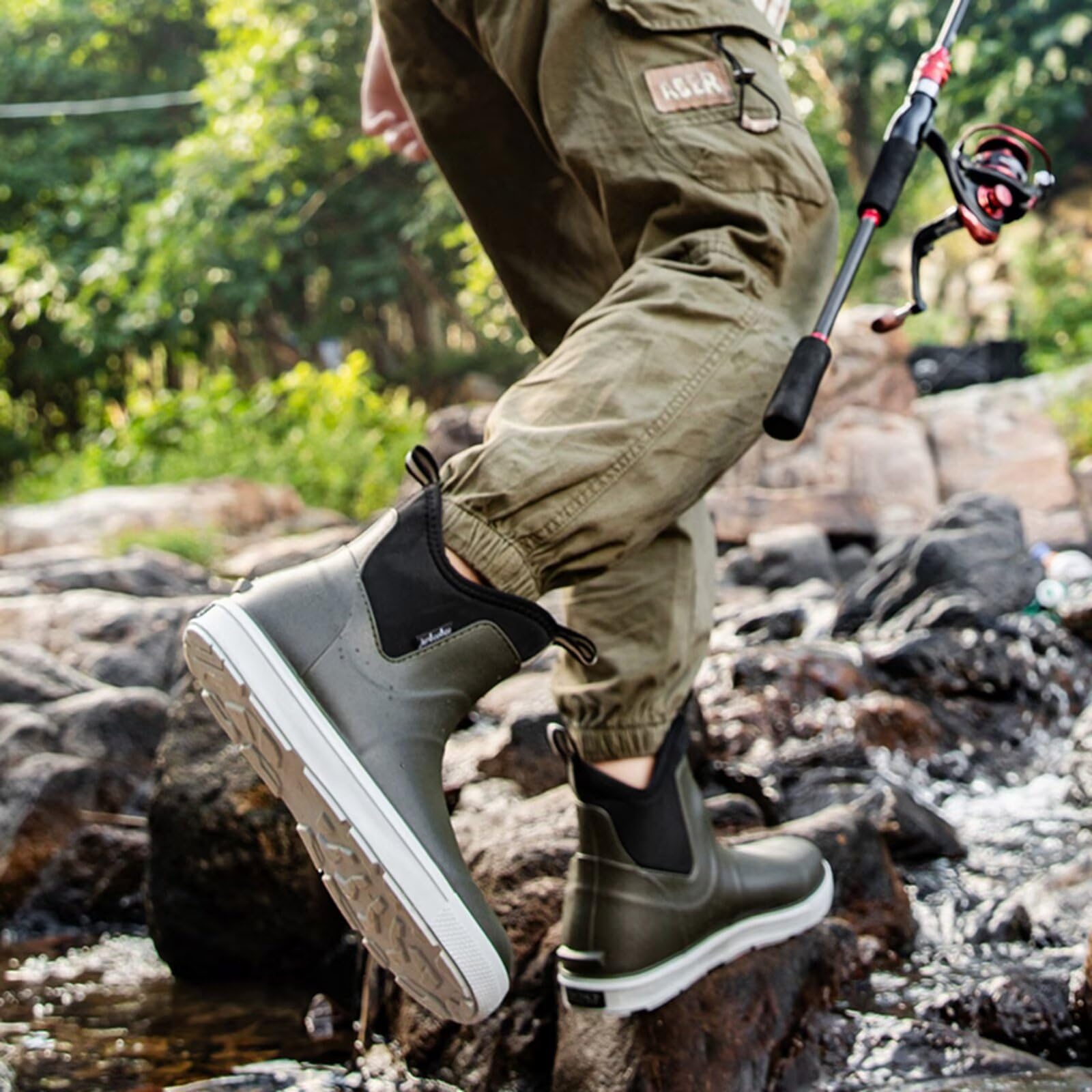 Botas de Agua Hombre Impermeables para Invierno Botas de Trabajo y Botines Antideslizantes Zapatos LluviaImpermeables Abrigados para Senderismo Jardinería Pesca