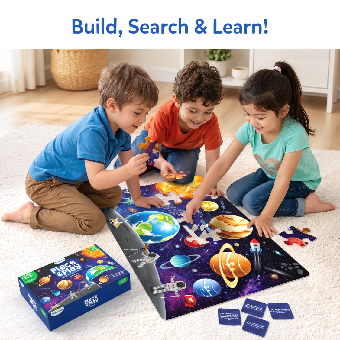 Skillmatics Rompecabezas y juego de piso: construcción de piezas y juegos, rompecabezas y rompecabezas para niños pequeños, juguete educativo, regalos para niños y niñas de 3, 4, 5, 6, 7 (48 piezas, 2