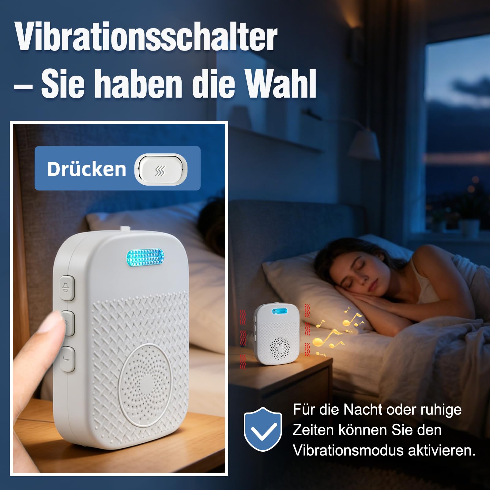 ChunHee Botón de emergencia para personas mayores, llamada de emergencia interna, para personas mayores, pulsera de emergencia, receptor, recargable, alarma SOS para pacientes mayores