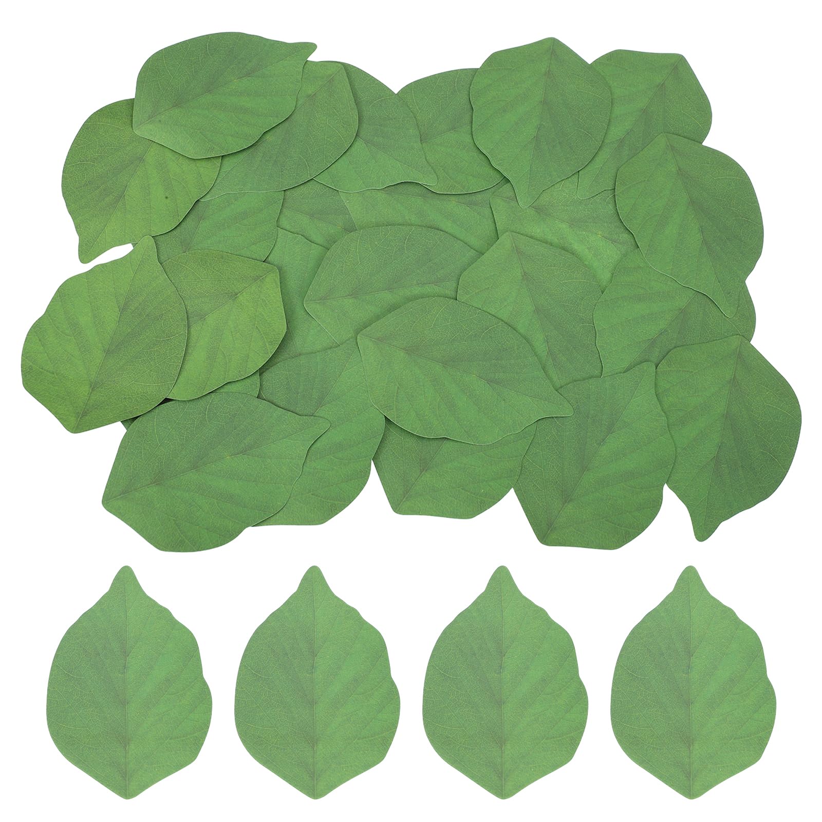 sourcing map 150 Pack Artificial Leaves Fall Leave Cutouts Thanksgiving Day Autumn Leaf Decorate Green with Glue 3.7x2.4 Inch for Wedding Thanksgiving Parties Crafts
