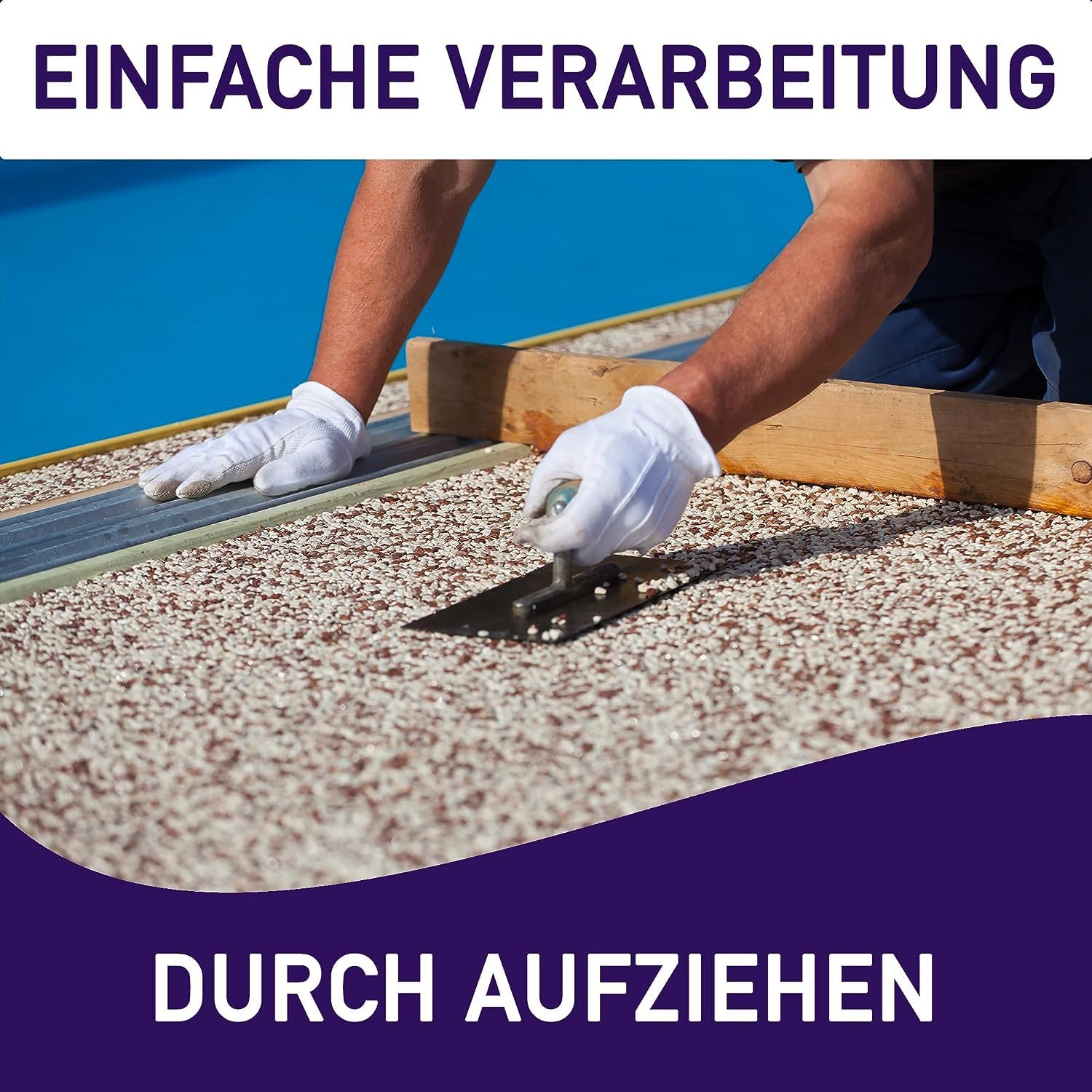 ST-PU Steinteppich Komplett-Set (Verde Alpi) für ca. 2,5m² inkl. 1K Polyurethan PU Bindemittel, natürlicher Steinboden, Marmorkies
