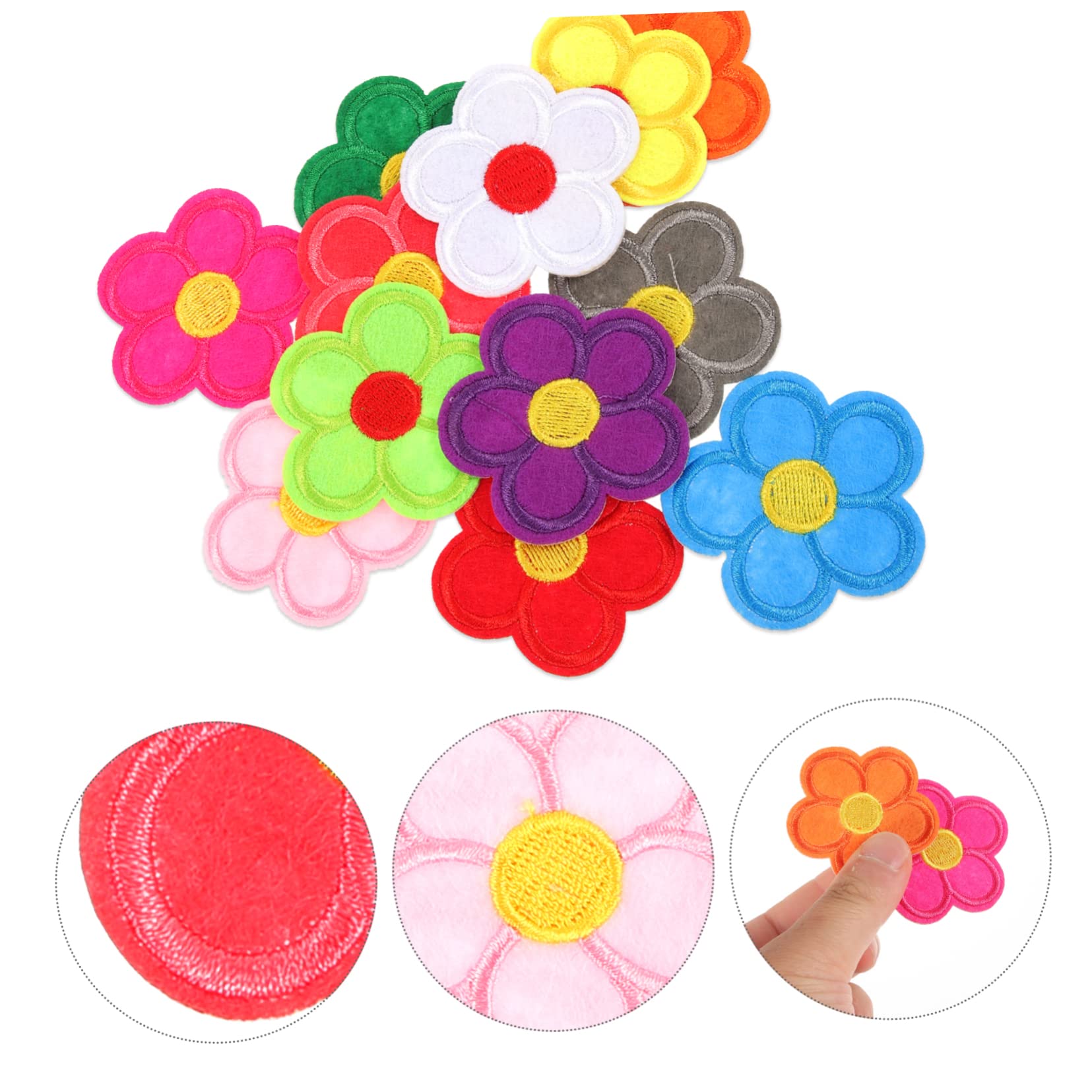 Adornos para Ropa, Parches Bordados de Tela Flores, 60 Parches for Reparar y Decorar
