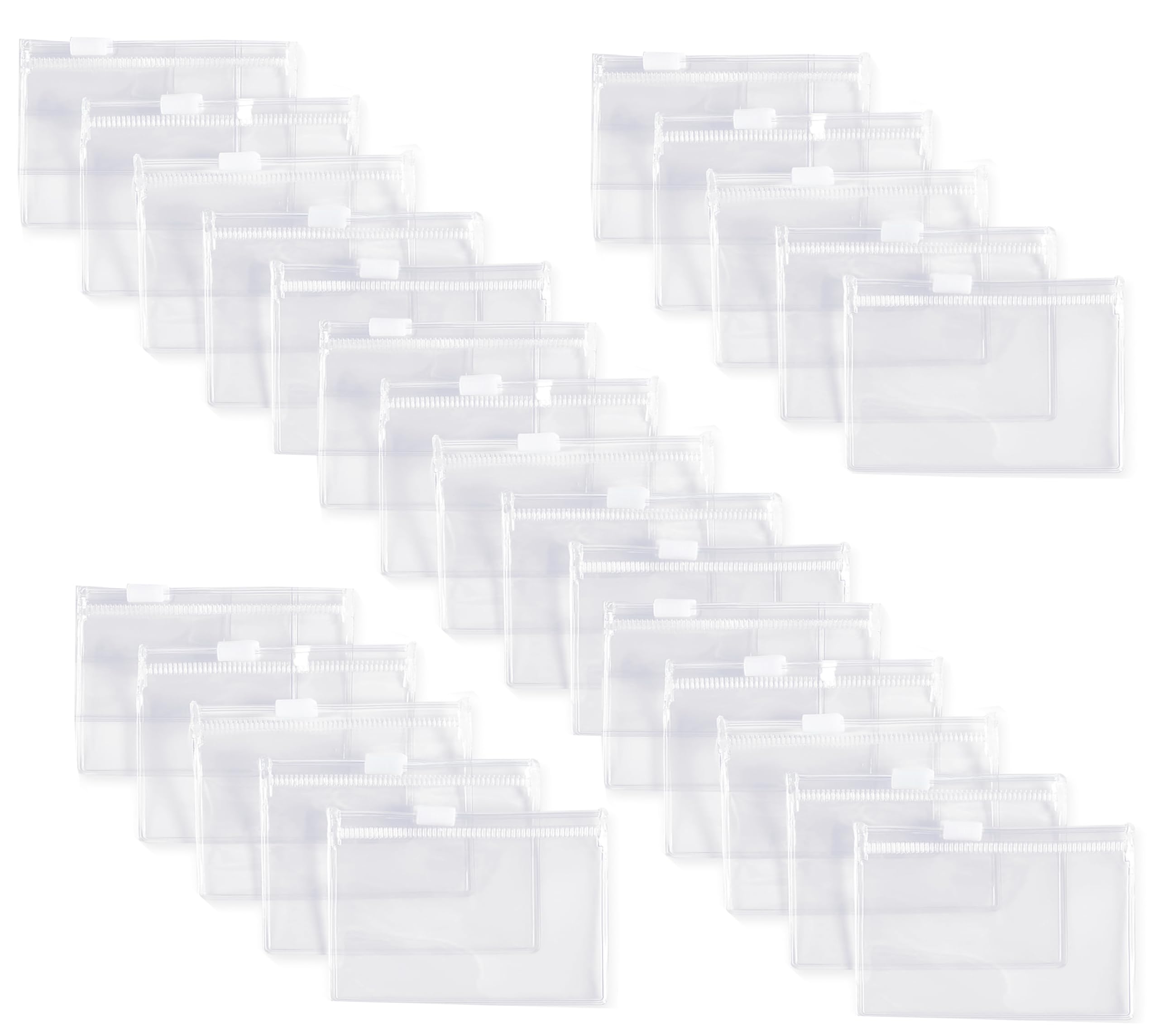 Multipurpose Transparent Storage Pouch, 25 Pack, 3x3 Inches, Transparent PVC, Zipper Closure, Jewelry, Makeup, Travel Accessories, Stationery, Personal Care Products Organizer