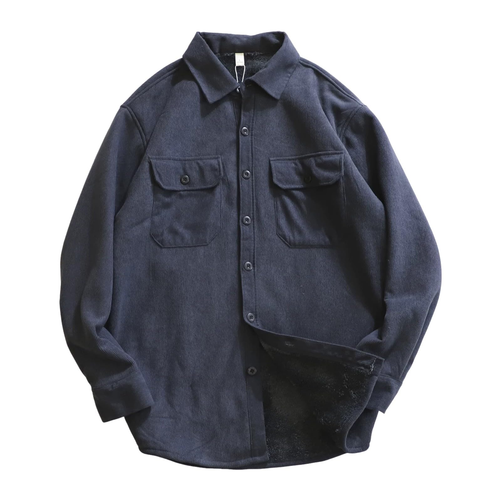 Camicia Uomo con Risvolto Tessuto A Texture Maniche Lunghe, Modello Elegante Adatto per Abiti Quotidiani di Autunno E Inverno