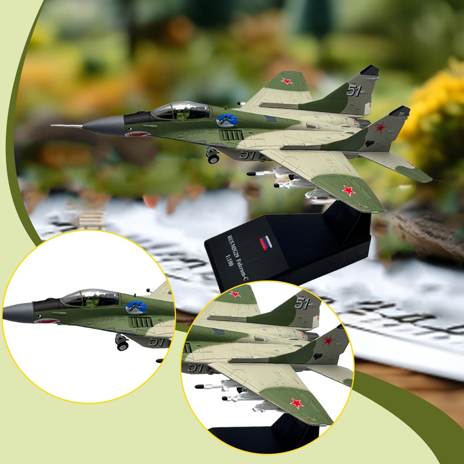 F Fityle Modelo de Avión Diecast Maqueta Militar a Escala Avión de Coleccionable Réplica de Escritorio en Aleación Metálica Acabado Detallado