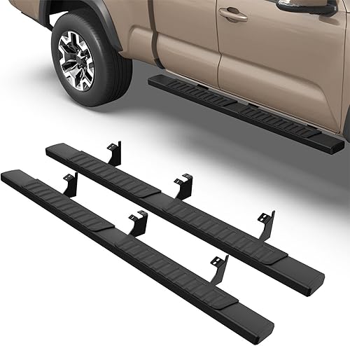 Estribos compatibles con Toyota Tundra Crew Max Cab 2007-2021, escalones laterales de aluminio para camiones L+R (modelo A)