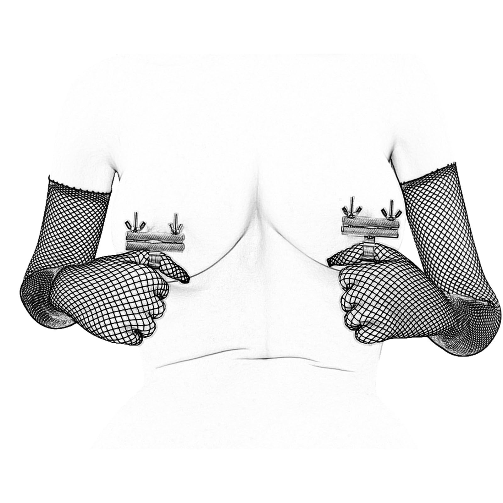 Pinces à Tétons avec Menottes Pouces – Set Fetish BDSM | Pinces à tétons réglables avec menottes pouces – pour un plaisir BDSM intense, idéales pour le bondage, SM et jeux de rôle