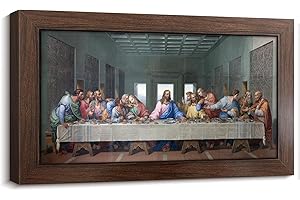 Framed Last Supper Wall Art Welcome Christian Decor