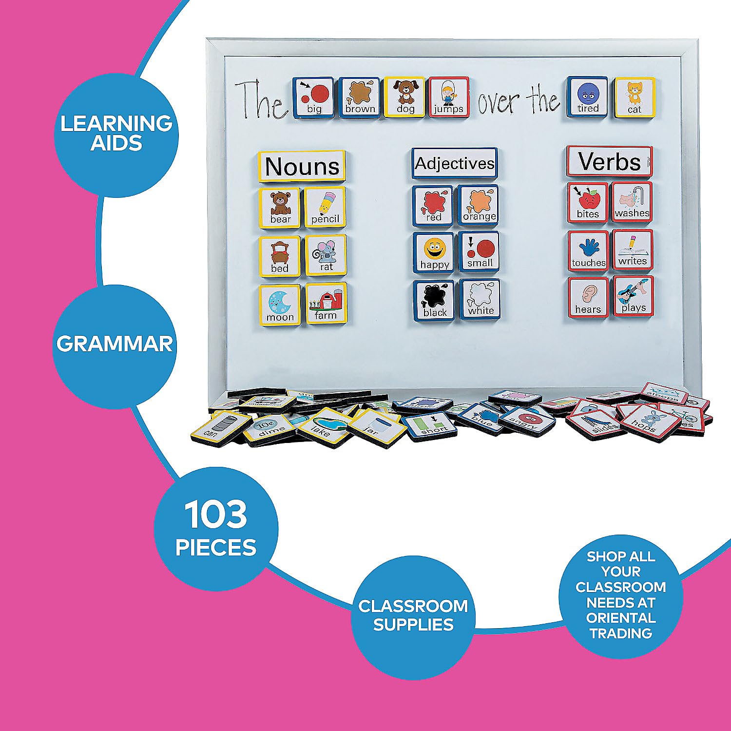 Sentence Building Foam Magnets - 103 Pieces - Educational and Learning Activities for Kids
