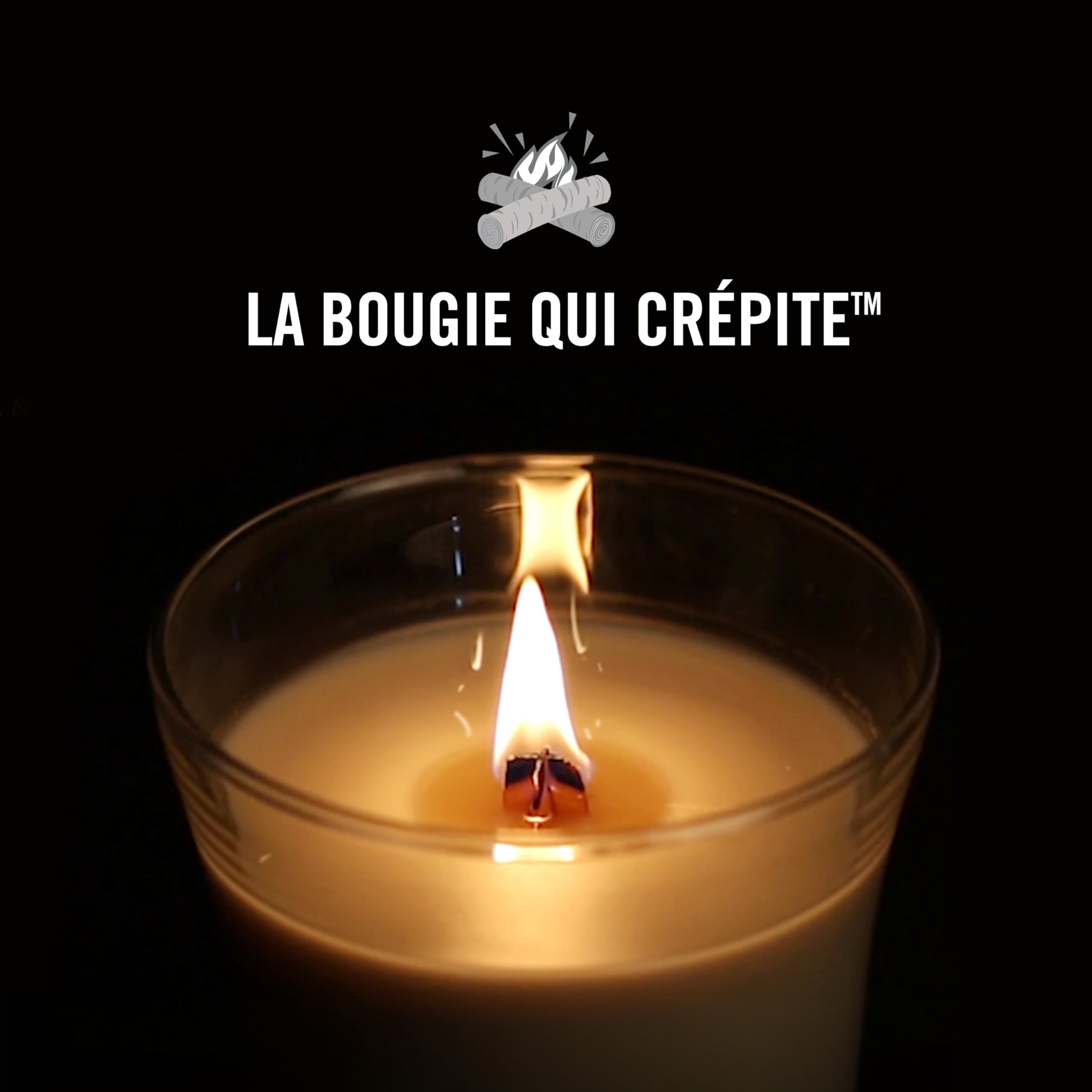 WoodWick bougie parfumée moyenne mèche bois crépitante Thé blanc jasmin 20h combustion