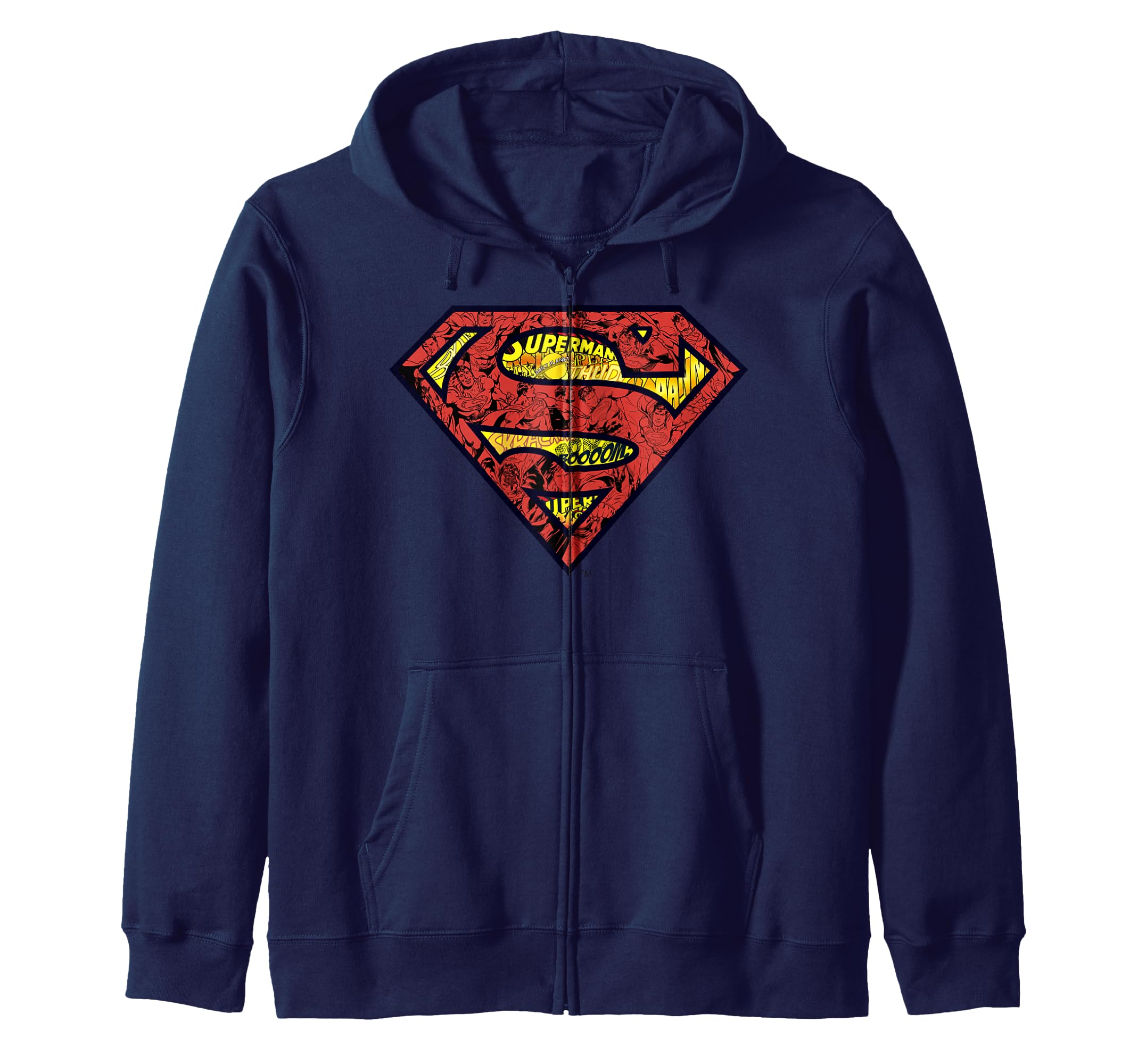 Superman Comic Chest Logo Zip Hoodie
