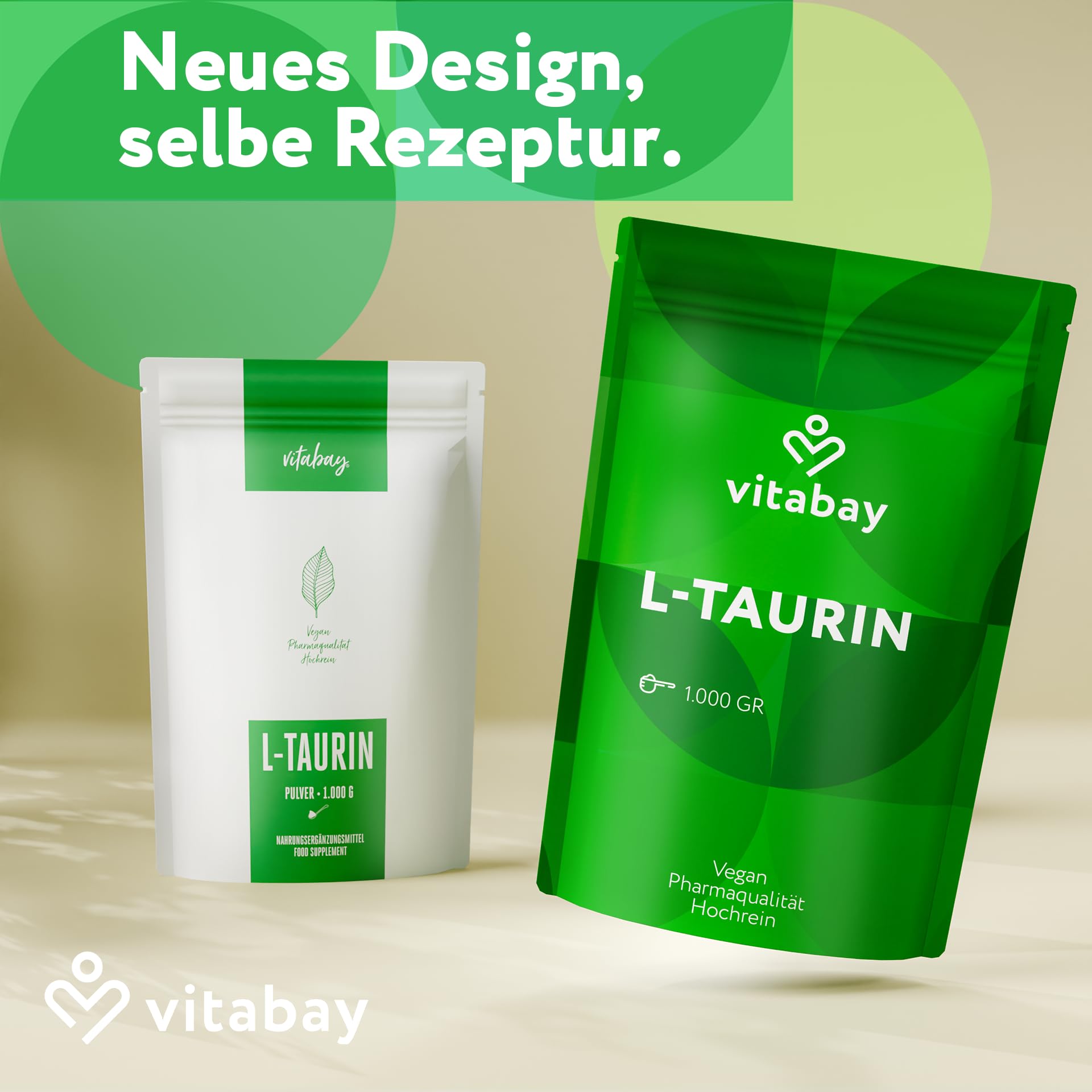 Vitabay Taurin Pulver 2x 1Kg - Reines Veganes Pulver - Ideal an Stelle