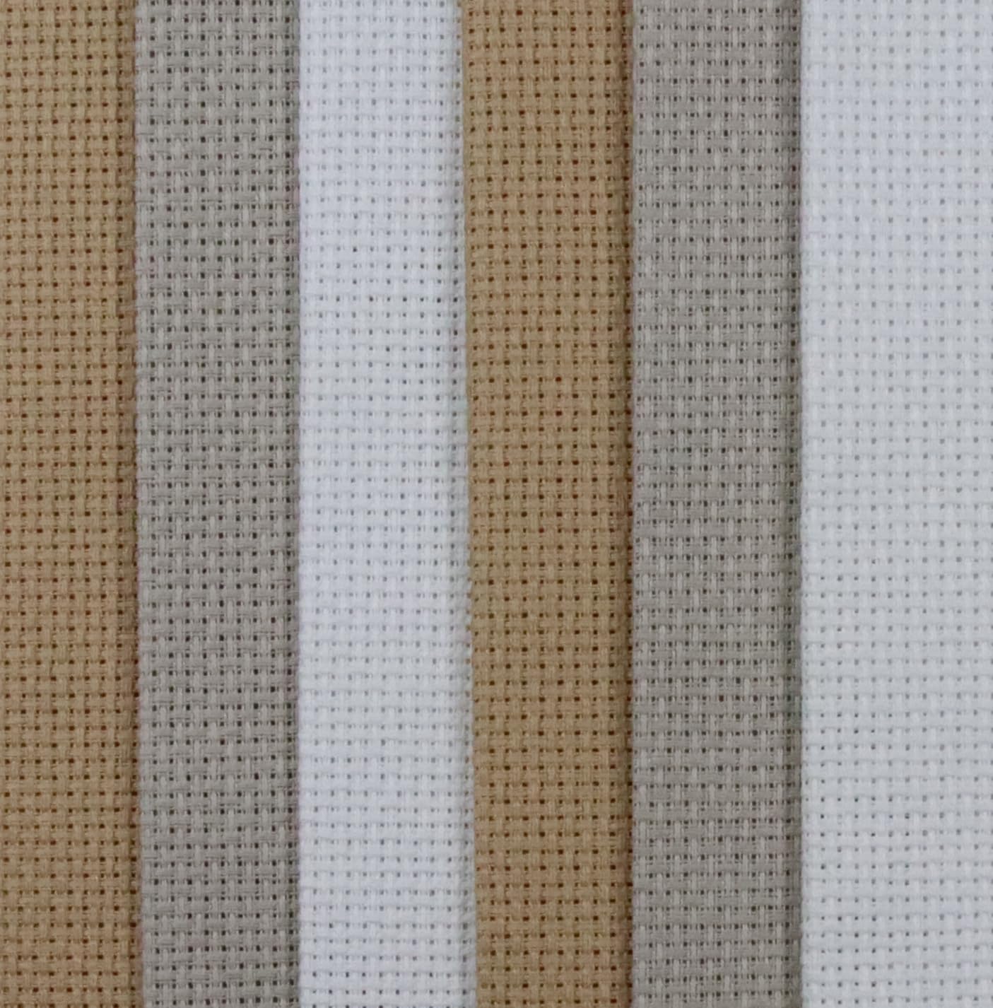 KCS 4/6 pc of 12" x 18"(30cmx45cm) 16 Count Cotton Aida Cloth Cross Stitch Fabric (6 pc,Khaki+Pearl Grey+White)