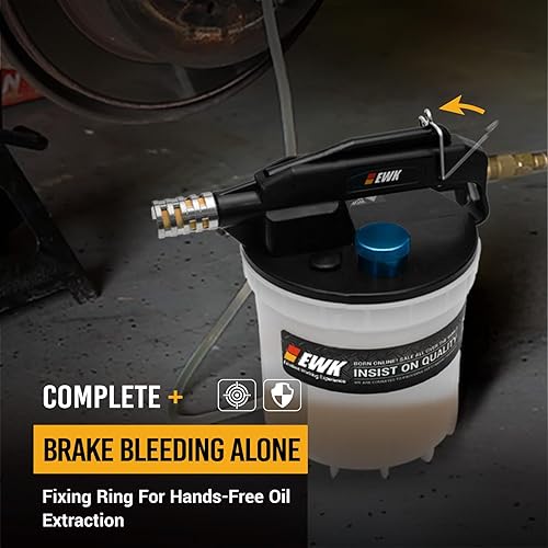 Miniatura 6 de EWK Kit de purga de frenos neumática de 23 piezas, bomba de purga de frenos al vacío de 2L y botella de recarga de líquido de 1 litro, sistema de