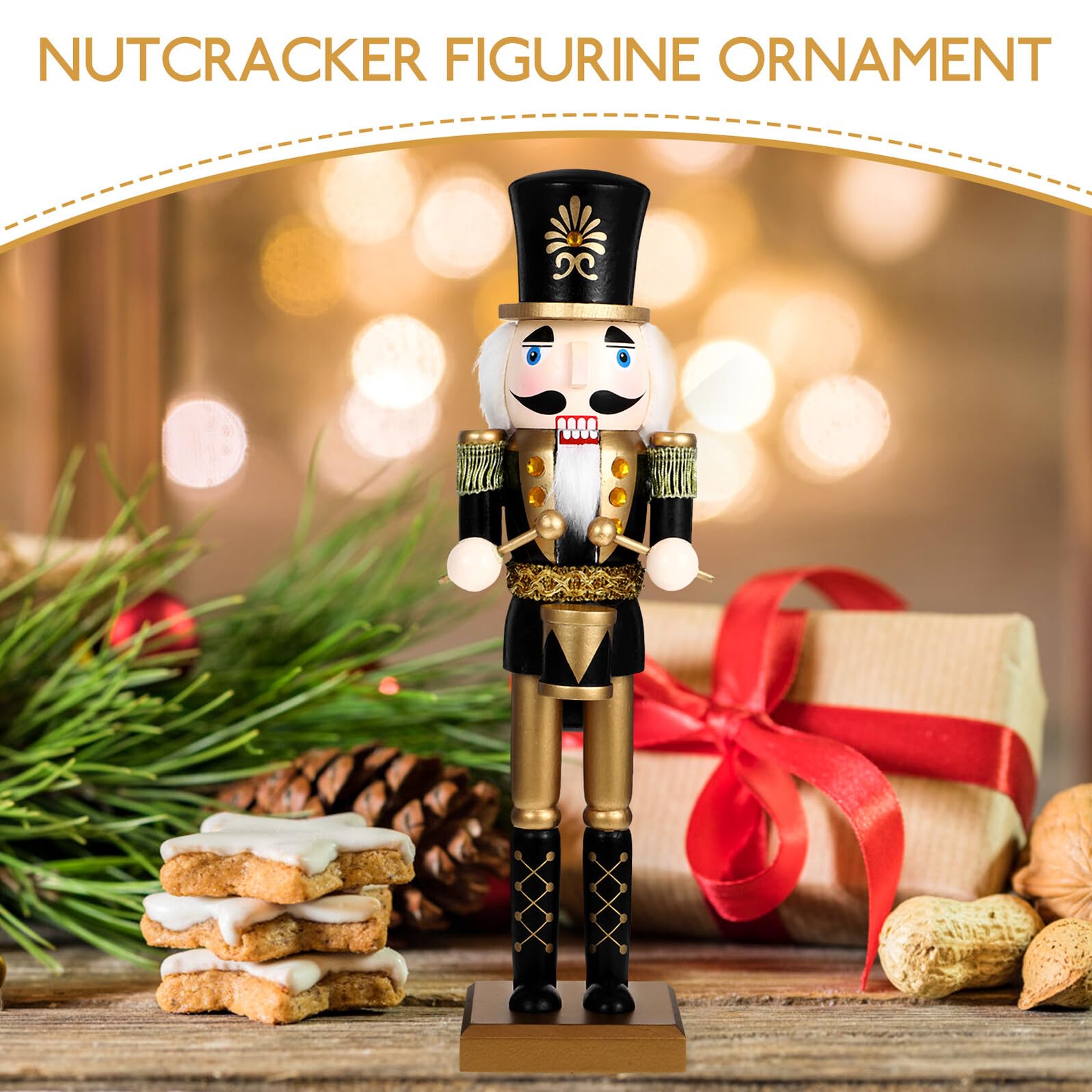 Schiaccianoci Natalizio Decorazione Legno Statuetta da Tavolo per Feste di Natale Regalo di Natale per Esposizione