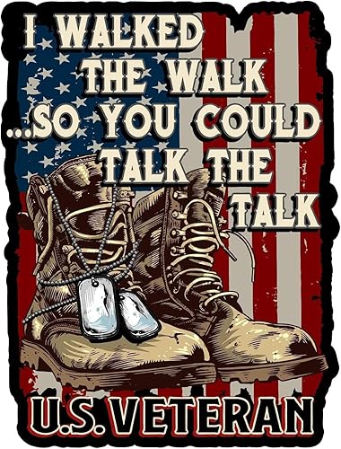 CalcomanĂa patriĂłtica militar con texto en inglĂ©s "I Walked The Walk So You Could Talk The Talk Veteran" de 7 pulgadas para autos, camiones, CalcomanĂa patriĂłtica militar con texto en inglĂ©s "I Walked The Walk So You Could Talk The Talk Veteran" de 7 pulgadas para autos, camiones,