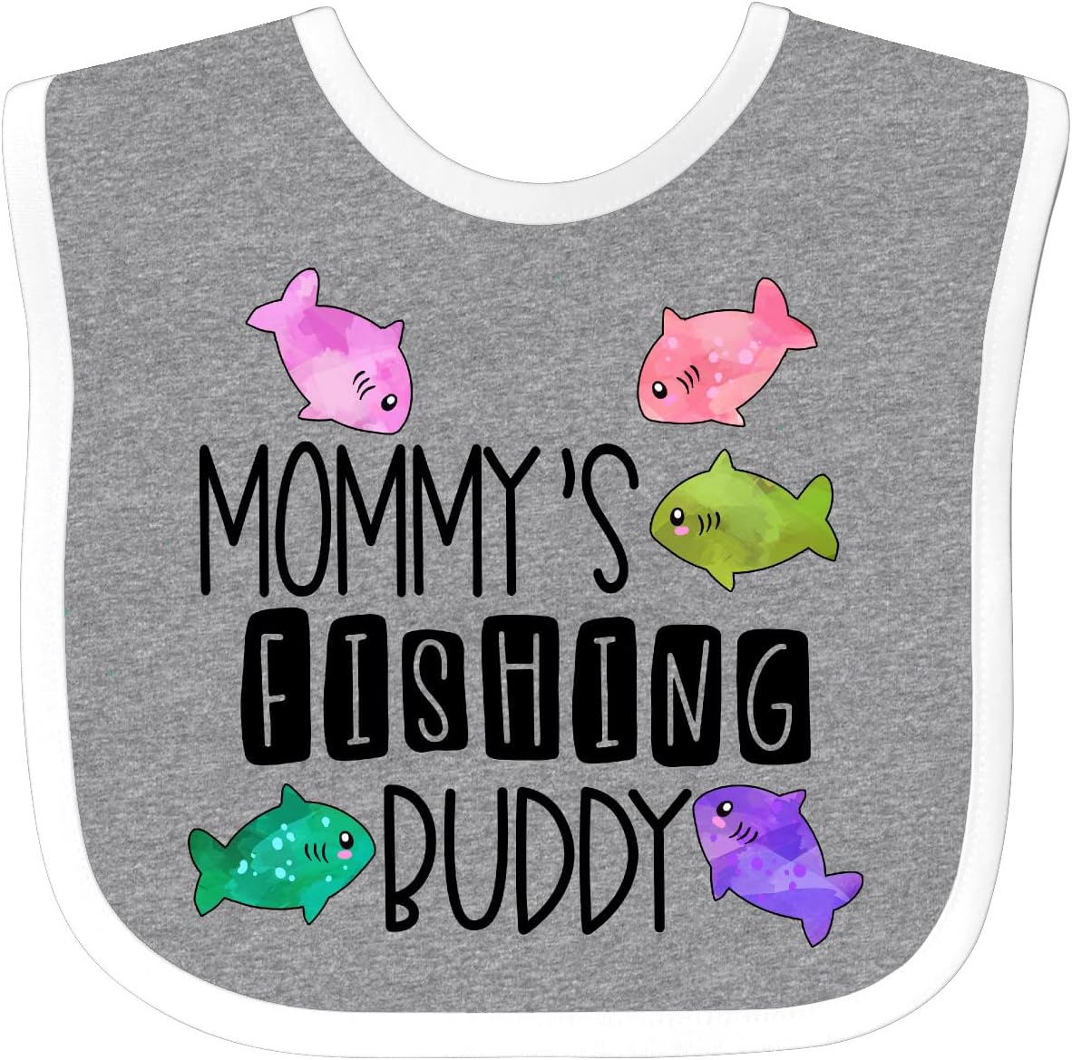 inktastic Mommy's Fishing Buddy with Colorful Fish Baby Bib