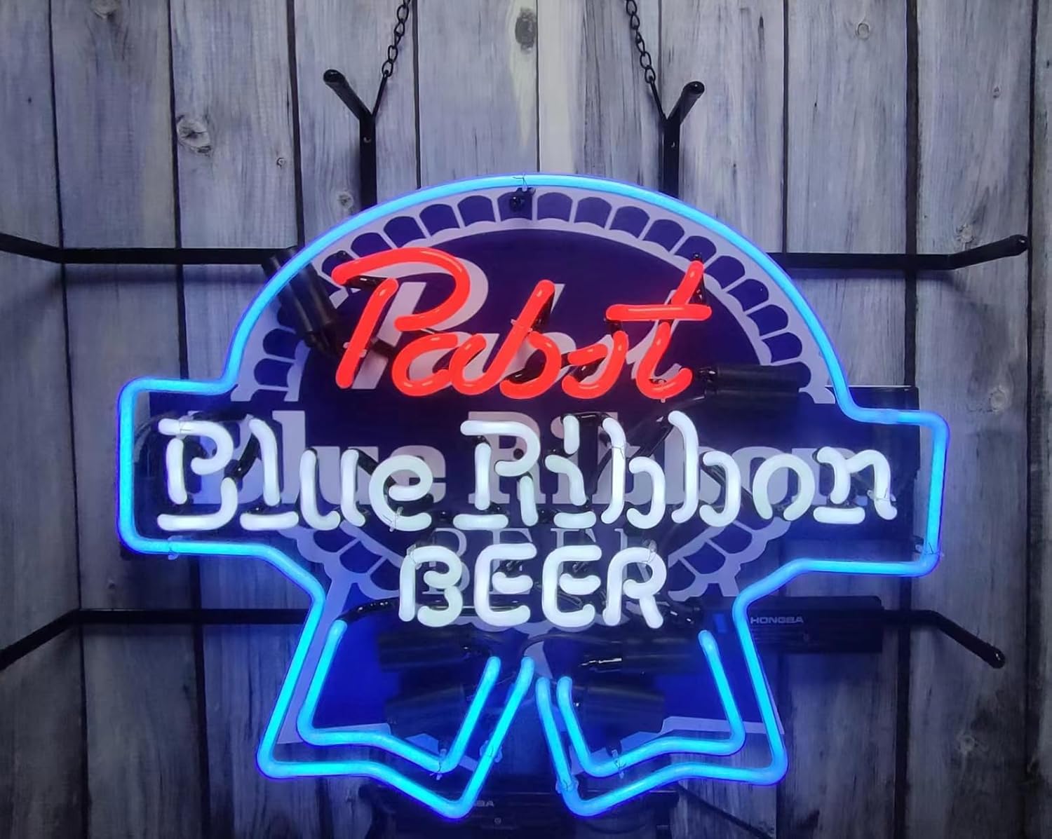 Neon Signs Compatible For Pabst Blue Ribbons Beer Bar Glass Neon Signs for Office Hotel Pub Cafe Party Man Cave Neon Light Art Wall Lights 24 X 20 Inches - Image 2
