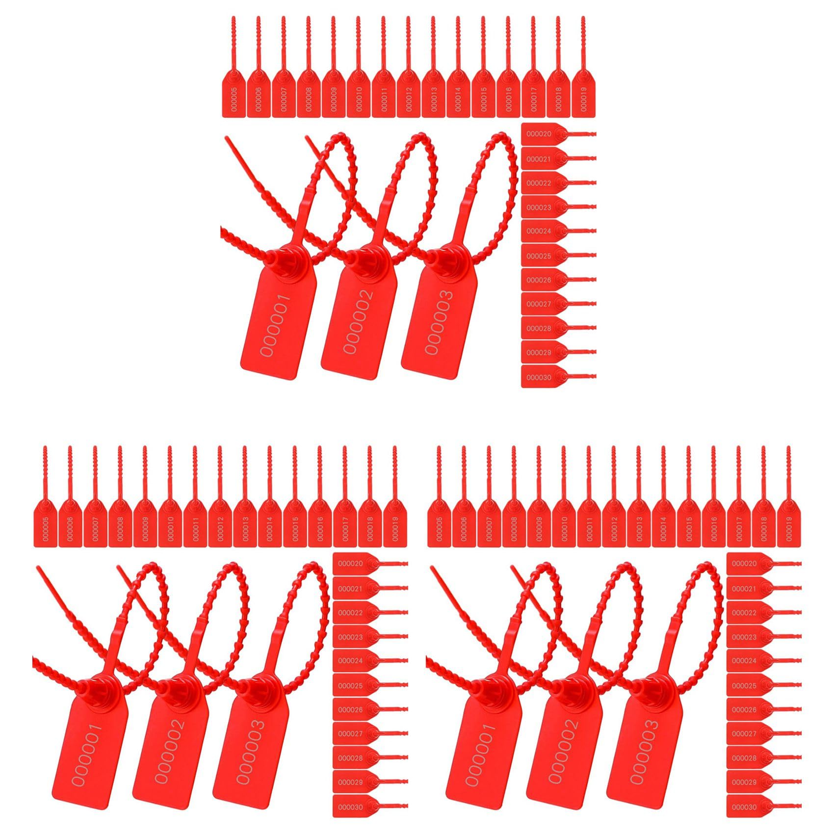 Jnchdghwa Red 900 Pcs Plastic Tamper Seals, Numbe Zip Ties Security Tags Safety Seals Disposable Self Locking Signage 250Mm