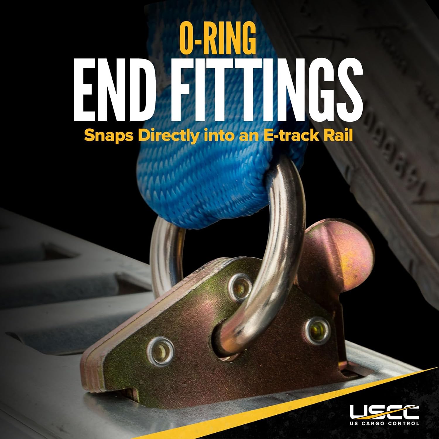 US Cargo Control E Track Wheel Straps with E-Track Fittings & Three Rubber Blocks (4-Pack), 2 Inch x 11 Foot Car Tie Down Straps for Trailers, Fits Tires 14-30 Inches, 12,000 LBS Break Strength - Image 7