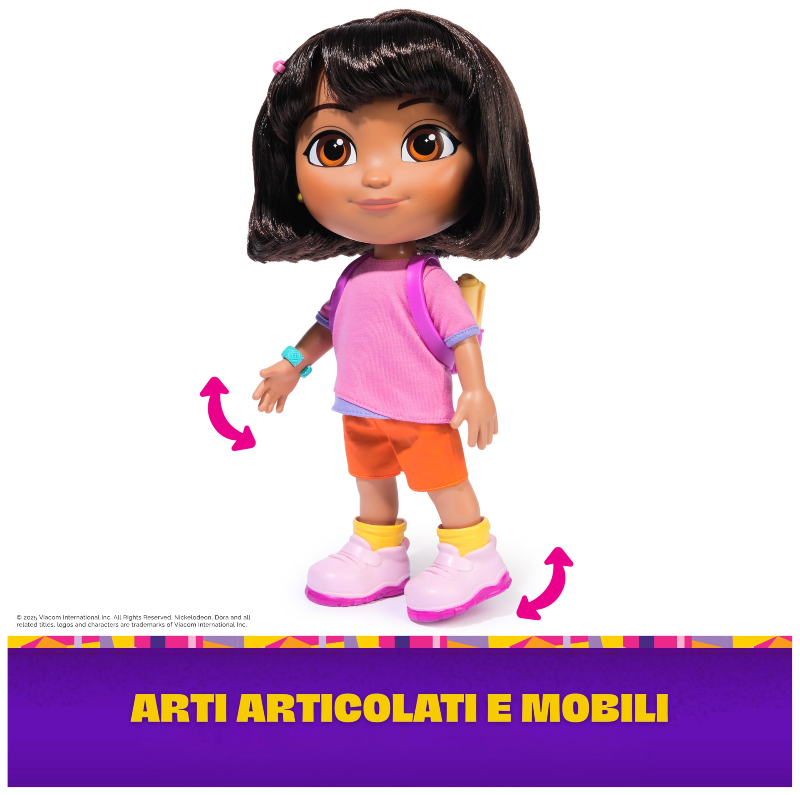 Dora l'Esploratrice, Bambola Canta ed Esplora con Musica, Effetti Sonori, Frasi Bilingue, Abiti e Accessori per Bambole, Giocattoli per Bambine e Bambini, 3+ Anni