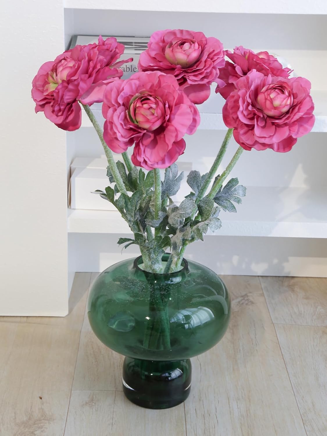 6Pcs Faux Ranunculus Flowers 19.7’’ Peonies Artificial Flowers Silk Ranunculus with Stems for Vase Table Centerpiece Home Wedding Party Garden Decoration(Rose Red) - Image 6