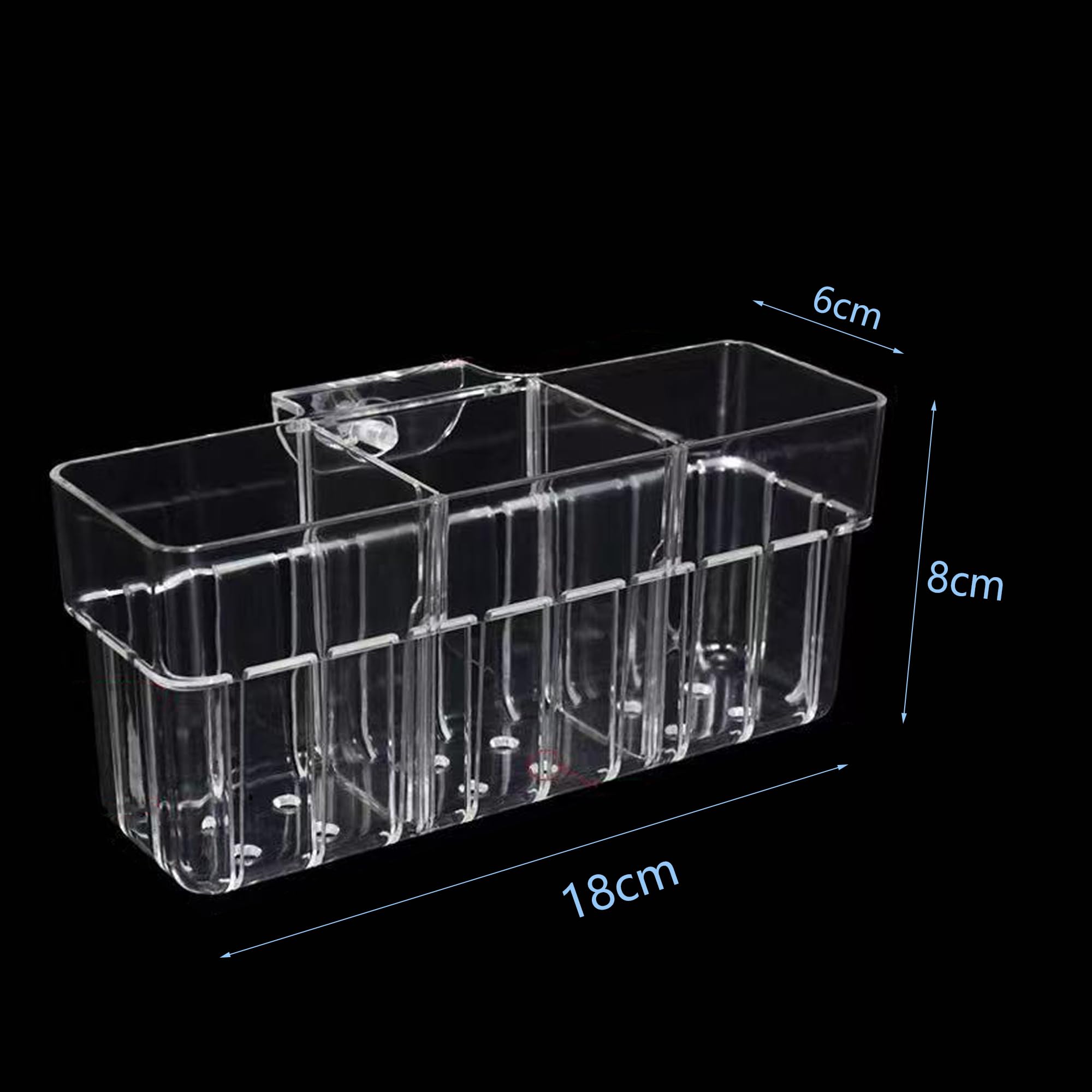 Lot de 2 supports de plantes d'aquarium à 3 cellules, support pour plantes d'aquarium, pot de fleurs suspendu pour aquarium, aquarium, décoration d'aquarium