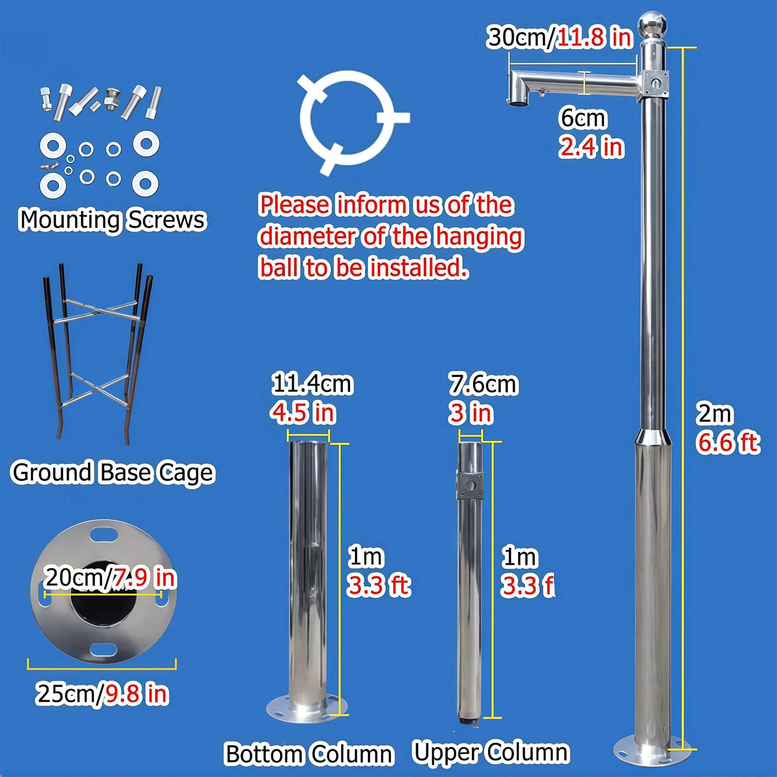 Poste de cámara de seguridad para exteriores, soporte universal para cámara de vigilancia, poste comercial para zona residencial/granja