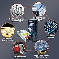 Vista 7 de Anbull Nueva versión 110V AC a 12V DC Convertidor, con interruptor de encendido/apagado,Terminales de cobre puro Transformador adaptador de 12V CC