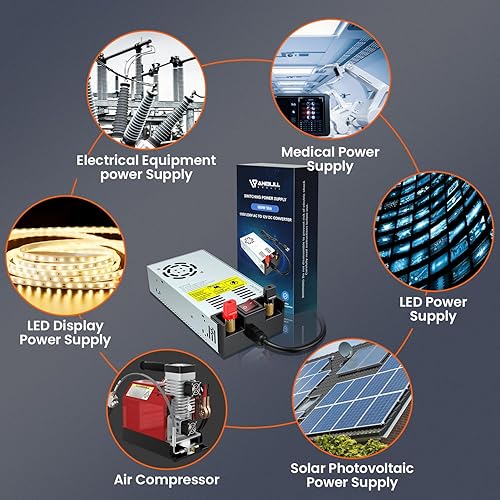 Miniatura 6 de Anbull Convertidor de 110 V a 12 V, con interruptor de encendidoapagado, SMPS 110V AC a 12V DC adaptador convertidor transformador, fuente de