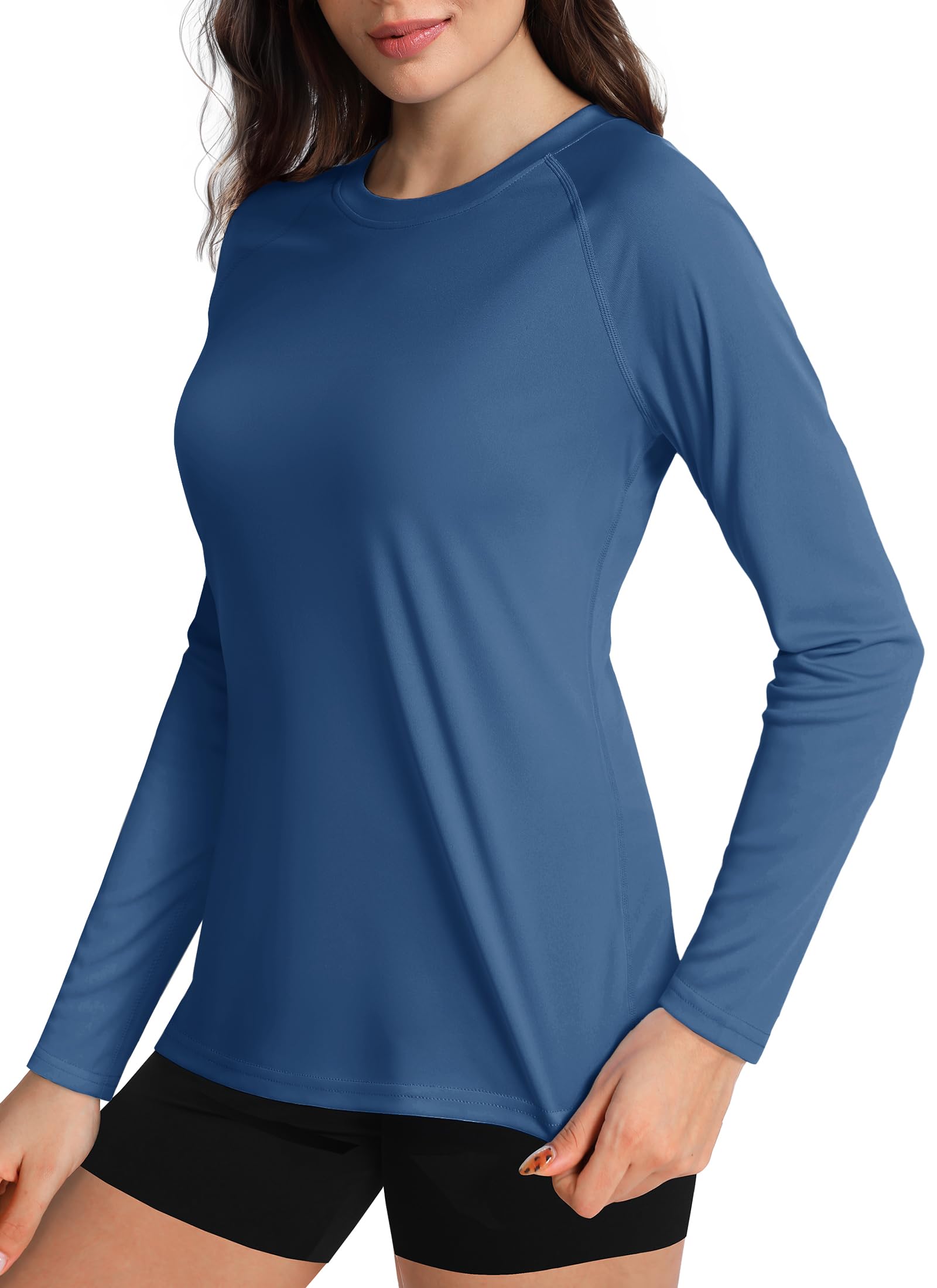 Boladeci Women's Sun Shirts UPF 50+ UV Protection Rash Guard Long Sleeve Swim Shirts Quick Dry Lightweight Workout Tops