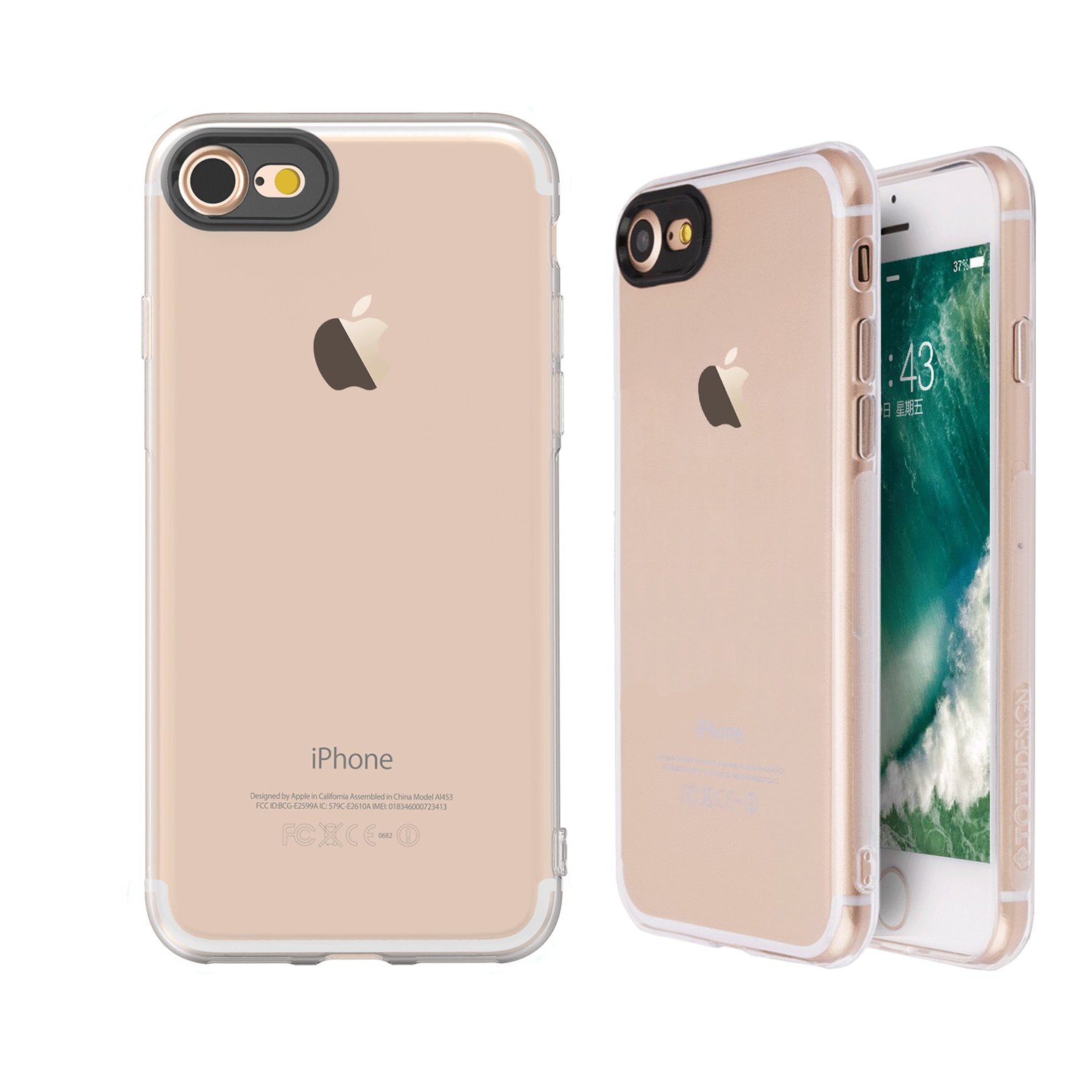 iPhone 7 Case, AiSpeed Premium TPU [Soft Series] Flexible Soft Transparent Clear Back Panel Enhanced Grip [Ultra Slim Cushion] Resilient Ultimate Protection for Apple iPhone 7-Transparent