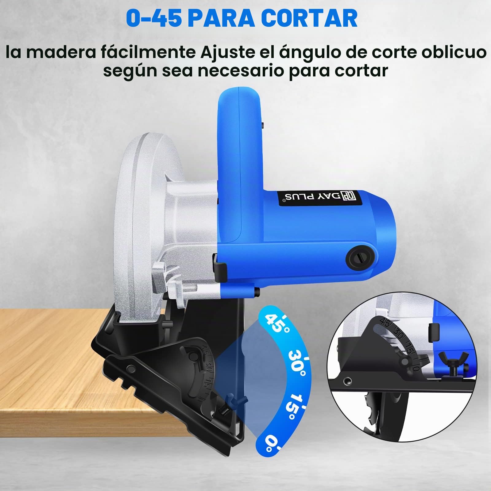 Lucn Sierra circular eléctrica de 2000 W, herramienta eléctrica de corte de metal de madera resistente con cuchillas de 57 mm, interruptor de seguridad, ideal para madera, plástico, metal blando