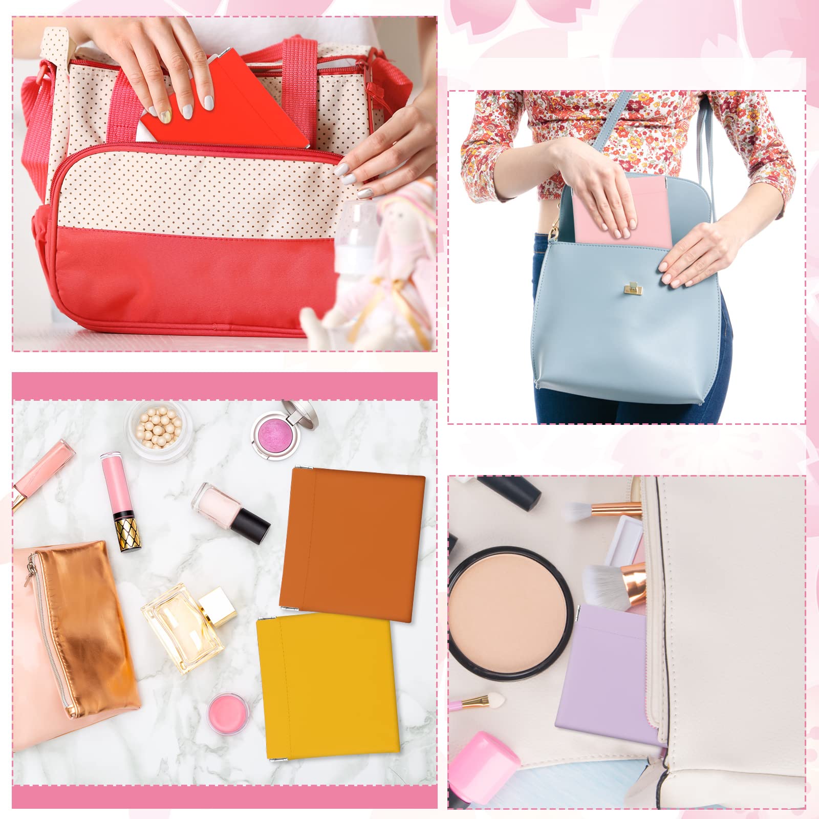 BBTO 15 Pcs Lambskin Small Makeup Bag Waterproof Leather Pocket Cosmetic Bag No Zipper Self Closing Small Cosmetic Bag Cosmetic Pouch Travel Storage for Women Cosmetics Headphones Jewelry 4