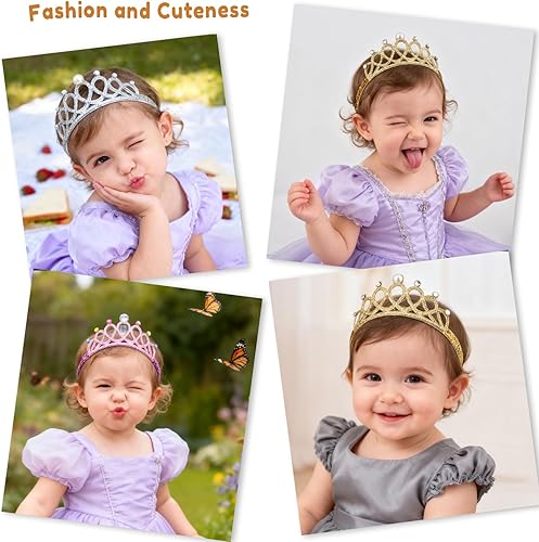 Miniatura 3 de Tiara Danmy con pedrería para niña, 2 unidades., Banda 15.1" niña