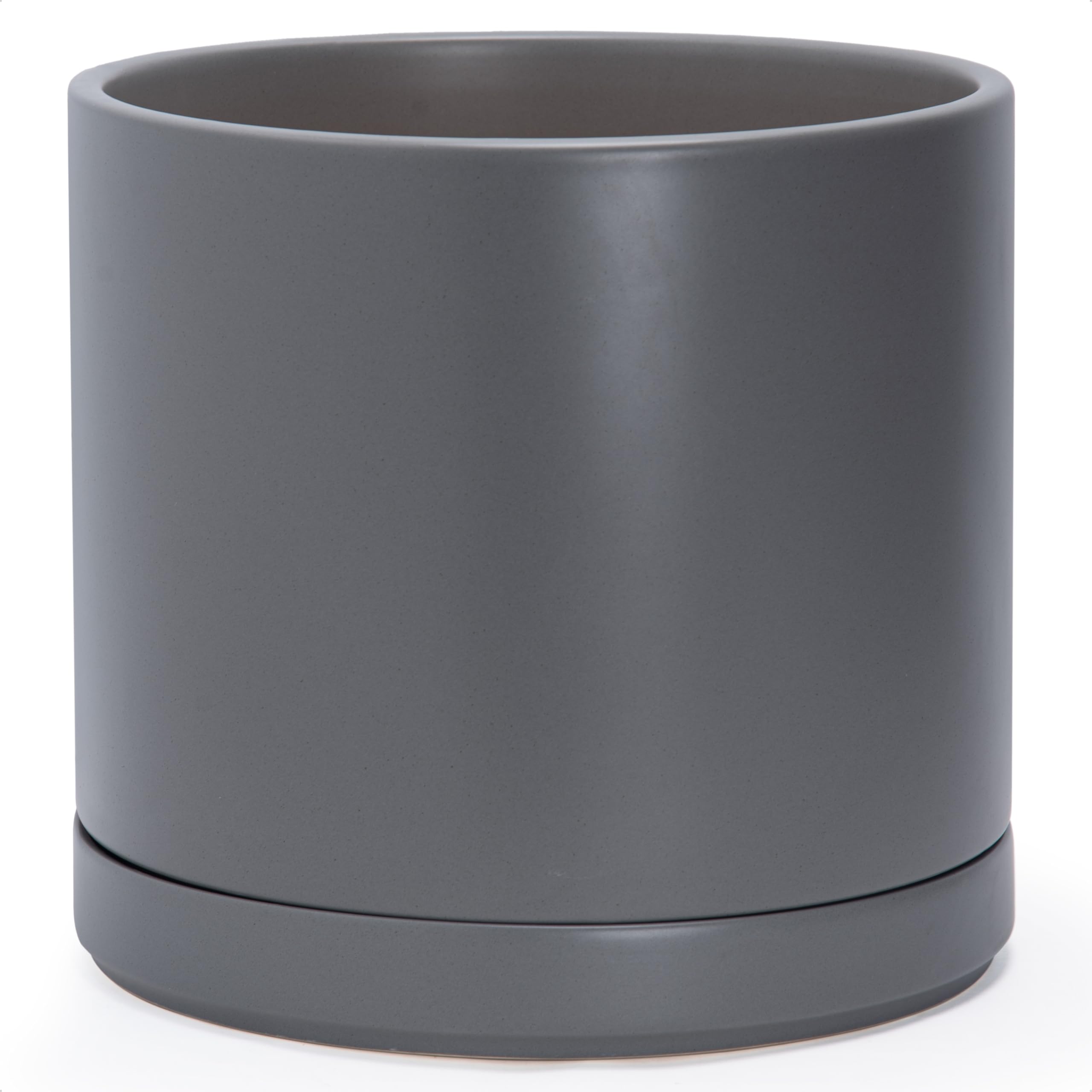 D'vine Dev Keramik-Pflanztopf, 35,6 cm, Grau, 94-O-G-3