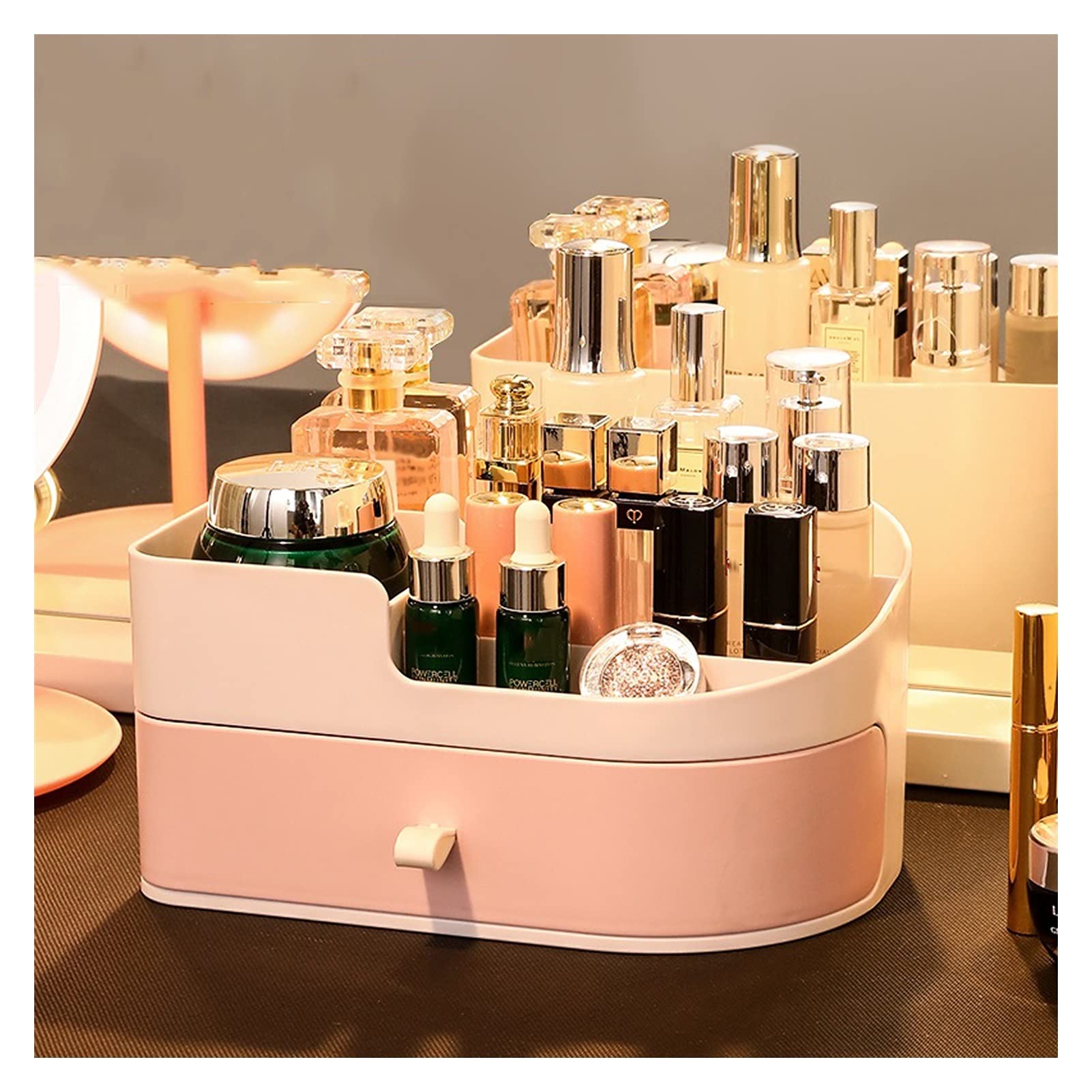 Cajón de almacenamiento Cajón Tipo Cosméticos Caja de almacenamiento Pequeño Cosmético Maquillaje Organizador Caja de almacenamiento de plástico Casón Cosméticos Estante de almacenamiento Caja de alma